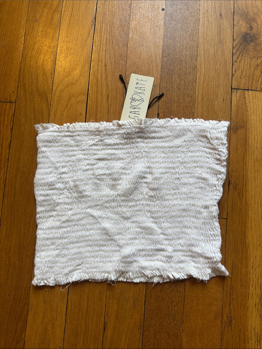 White Smocked Tube Crop Top - Women